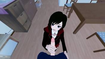 POV fucking Ruby Rose before giving her a doggystyle creampie. RWBY Hentai.