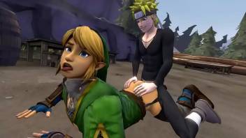 Naruto fucking Link in doggy style